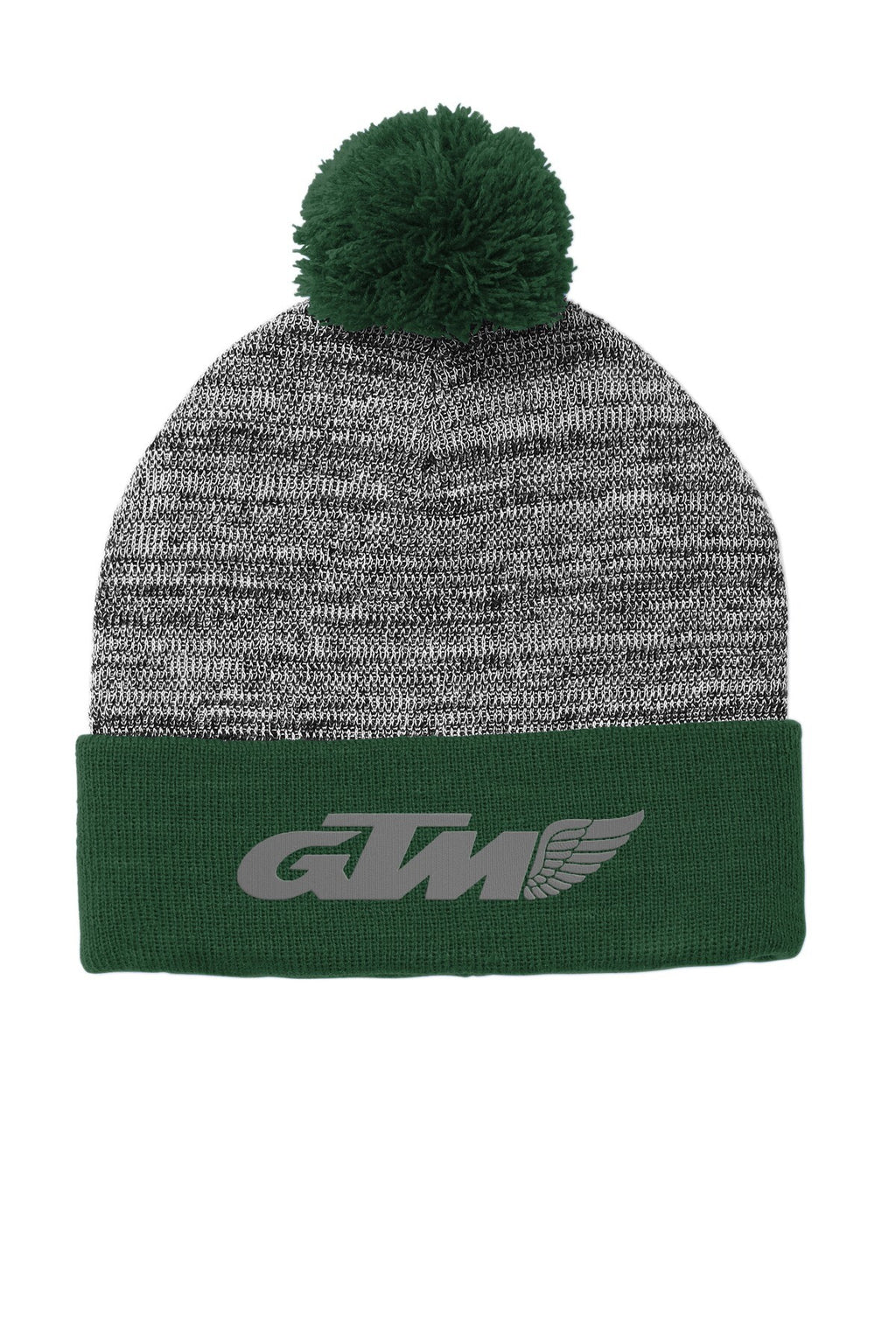 Cozy Embroidered Pom-Pom Knit Cap