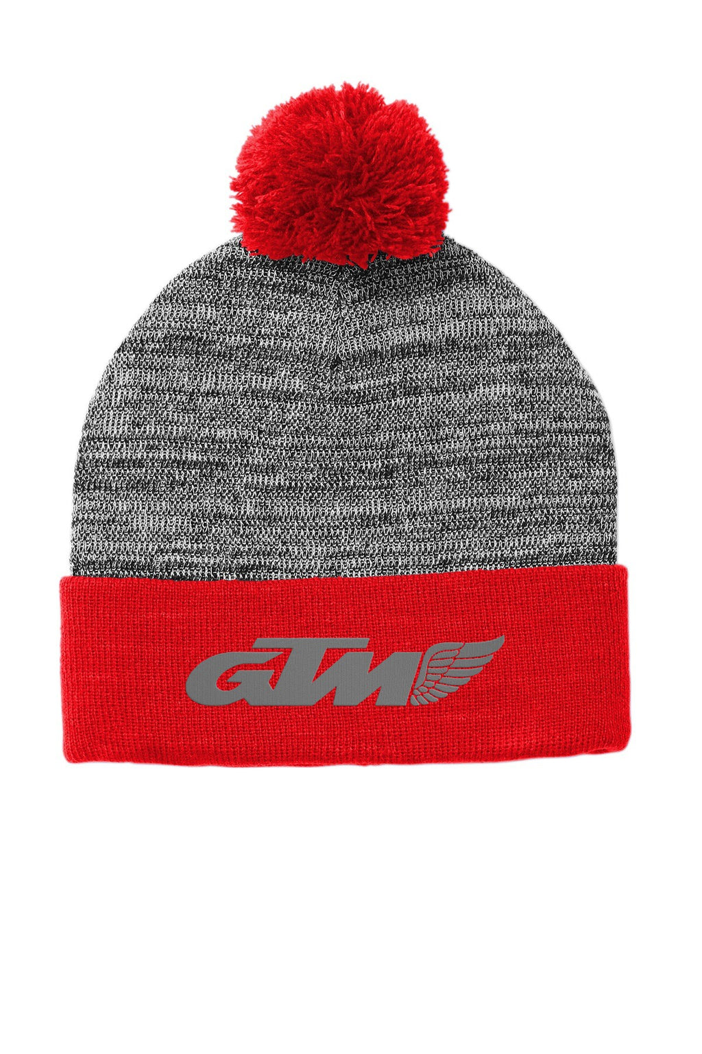 Cozy Embroidered Pom-Pom Knit Cap