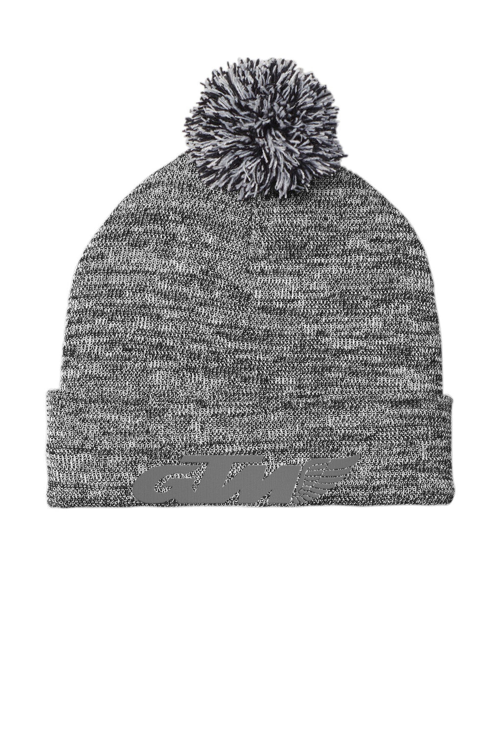 Cozy Embroidered Pom-Pom Knit Cap